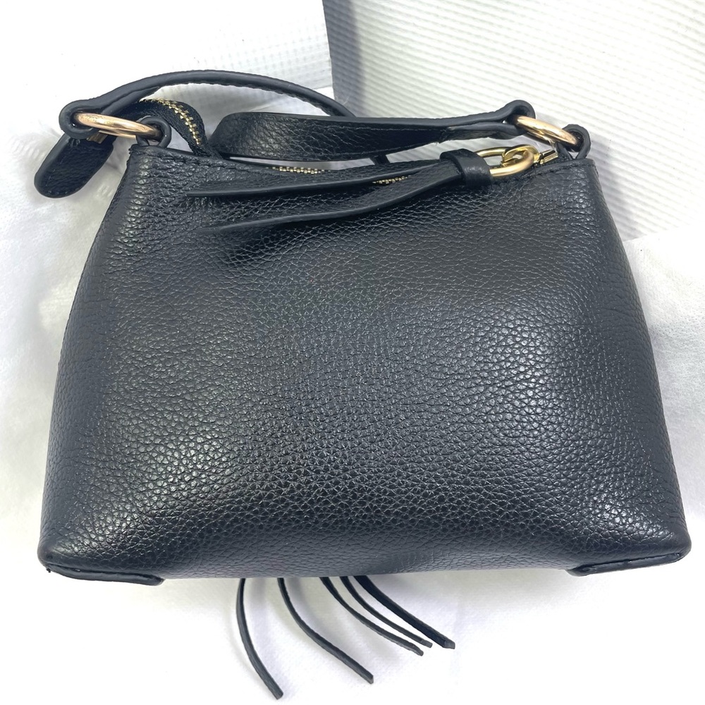 See By Chloe Black Leather and Suede Crossbody with Gold Ring Accent - Picture 6 of 11